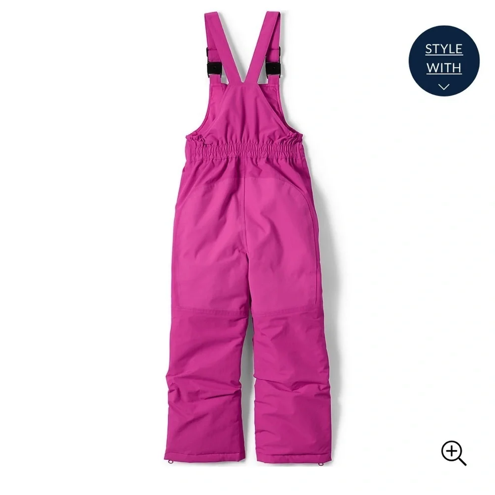 Lands’ End Kids Squall Waterproof Insulated Iron Knee Snow Bibs - Never worn